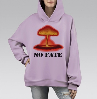 Нет Судьбы, Hoodie Mono Fiolet, оверсайз, утепленная