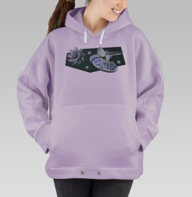 new gen tracery theme  / Узорная тема нового поколения, Hoodie Oversize Fiolet