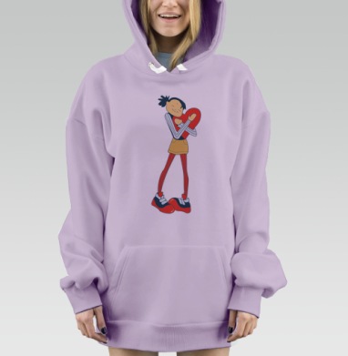 Обнимая сердце, Hoodie Mjhigh Dig Mel, Fiolet, утепленная