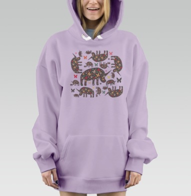 Очень добрые носороги, Hoodie Mjhigh Dig Mel, Fiolet, утепленная