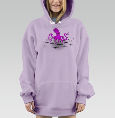 Октопус, Hoodie Mjhigh Dig Mel, Fiolet, утепленная