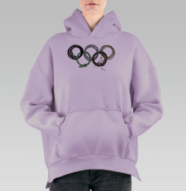 Олимпиада стиля с пятью уникальными аксессуарами, Hoodie Oversize Fiolet, утепленная