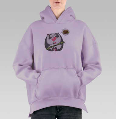 Панда хочет мяска, Hoodie Oversize Fiolet, утепленная