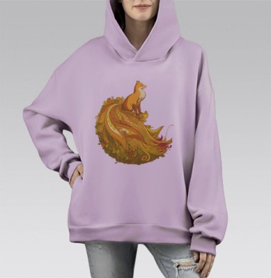 Peafox / Павлинолис, Hoodie Mono Fiolet, оверсайз, утепленная