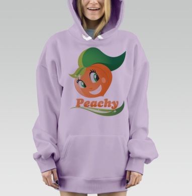 Персик, Hoodie Mjhigh Dig Mel, Fiolet, утепленная