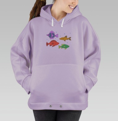 Pisces / Рыбы, Hoodie Oversize Fiolet