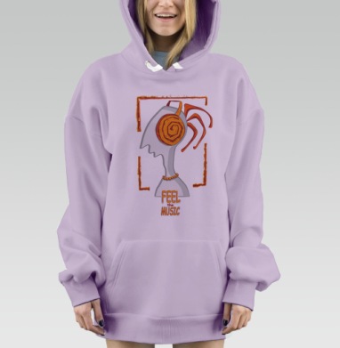Почувствуй музыку, Hoodie Mjhigh Dig Mel, Fiolet, утепленная