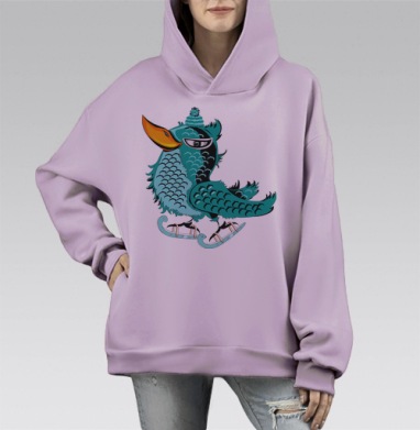 Пофиг, что весна, Hoodie Mono Fiolet, оверсайз, утепленная