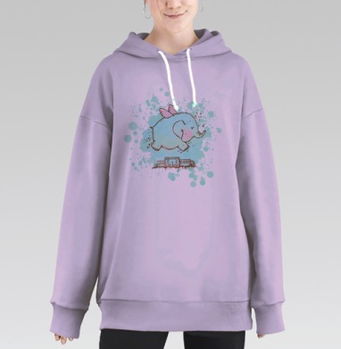 Полет над городом, Hoodie Long Oversize Fiolet