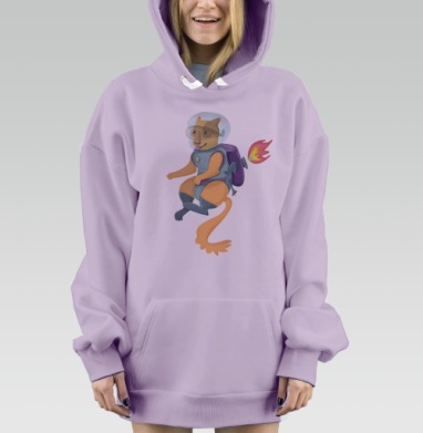 Приключения космического героя с реактивным ранцем, Hoodie Mjhigh Dig Mel, Fiolet, утепленная