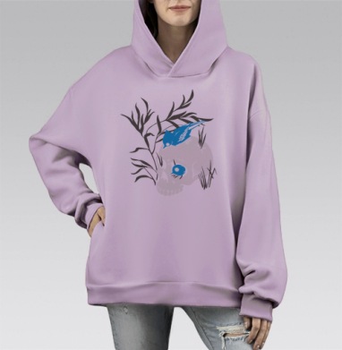 Recycle Me / Переработай меня, Hoodie Mono Fiolet, оверсайз, утепленная