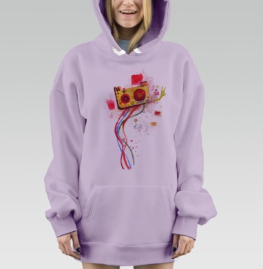 Робот 255, Hoodie Mjhigh Dig Mel, Fiolet, утепленная