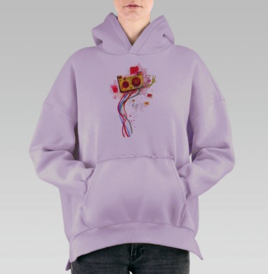 Робот 255, Hoodie Oversize Fiolet, утепленная