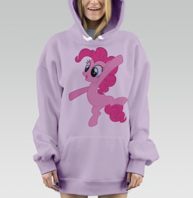 Розовый пони на вечеринке, Hoodie Mjhigh Dig Mel, Fiolet, утепленная