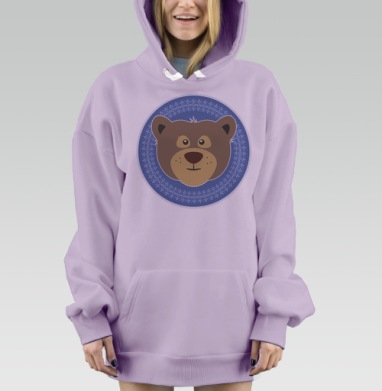 Русский медведь, Hoodie Mjhigh Dig Mel, Fiolet, утепленная