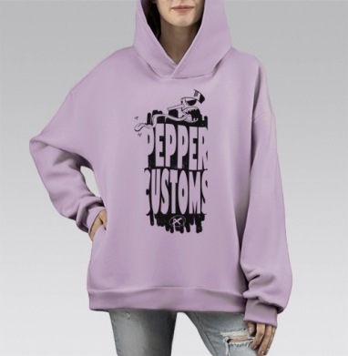 Самоделка, Hoodie Mono Fiolet, оверсайз, утепленная