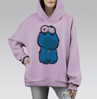 Самоделка, Hoodie Mono Fiolet, оверсайз, утепленная