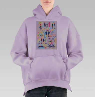 Самоделка, Hoodie Oversize Fiolet, утепленная