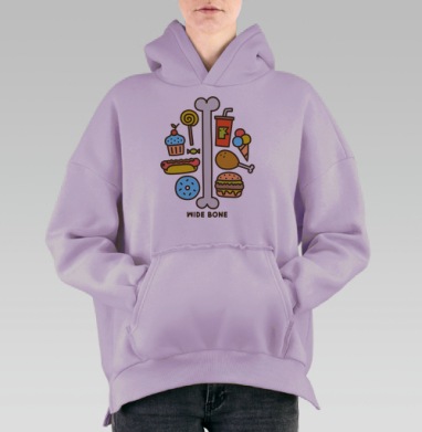 ШИРОКАЯ КОСТЬ, Hoodie Oversize Fiolet, утепленная