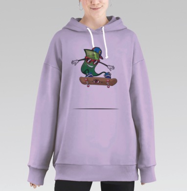 Skater BUCKS / Скейтерские баксы, Hoodie Long Oversize Fiolet