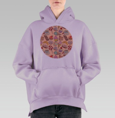Сладкая жизнь: радость и изобилие в каждой детали, Hoodie Oversize Fiolet, утепленная