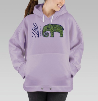 слон этно, Hoodie Oversize Fiolet