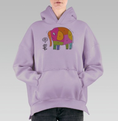 Слон и мышь, Hoodie Oversize Fiolet, утепленная