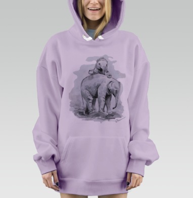 Слонята, Hoodie Mjhigh Dig Mel, Fiolet, утепленная