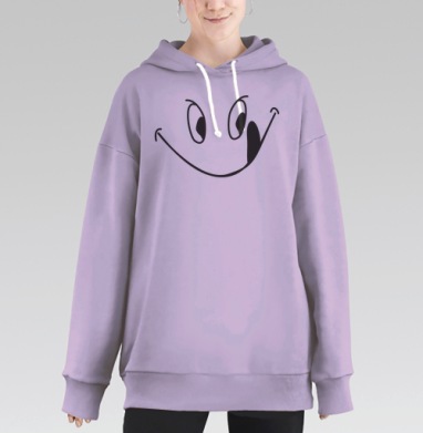 smile / Улыбка, Hoodie Long Oversize Fiolet