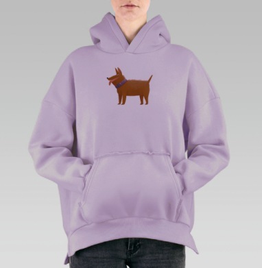 Собака (Живая Азбука), Hoodie Oversize Fiolet, утепленная