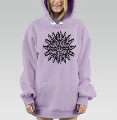 Солнце татуировка, Hoodie Mjhigh Dig Mel, Fiolet, утепленная
