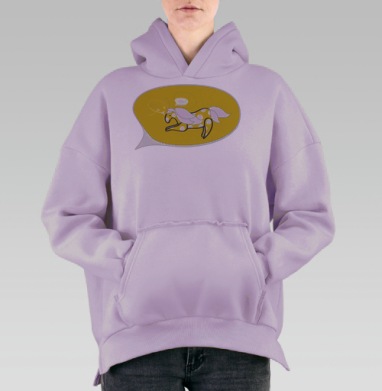 Солнечная лошадка, Hoodie Oversize Fiolet, утепленная