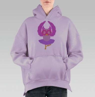 Сова-балерина, Hoodie Oversize Fiolet, утепленная