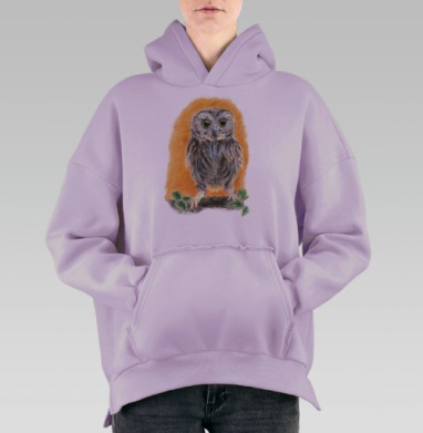 Сова, Hoodie Oversize Fiolet, утепленная