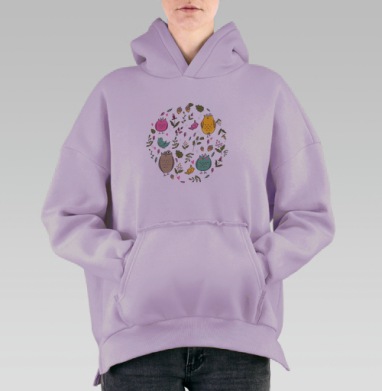 Совушки, Hoodie Oversize Fiolet, утепленная
