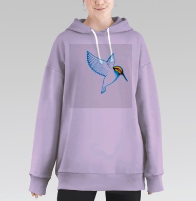 stay true / be high / Будь собой / Будь на высоте, Hoodie Long Oversize Fiolet