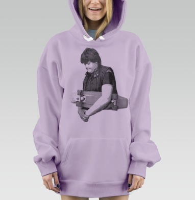 Стильная иллюстрация с человеком и скейтбордом, Hoodie Mjhigh Dig Mel, Fiolet, утепленная
