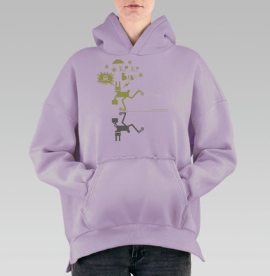 Стильный кролик на коньках в офисе ICE ICE BABY, Hoodie Oversize Fiolet, утепленная