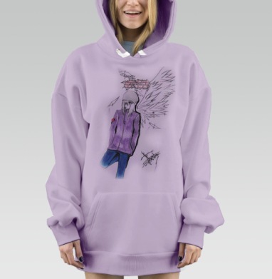 Street Angel / Уличный ангел, Hoodie Mjhigh Dig Mel, Fiolet, утепленная