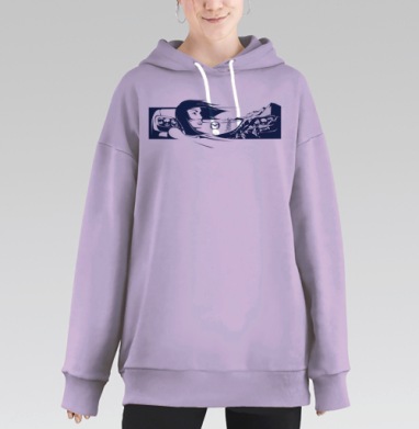 Свобода пути гармония Mazda закат, Hoodie Long Oversize Fiolet
