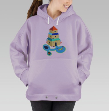 Сюрреалистический мир спокойствия и уединения, Hoodie Oversize Fiolet