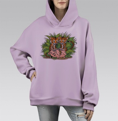Сюрреалистический стимпанк киборг механические внутренние органы, Hoodie Mono Fiolet, оверсайз, утепленная