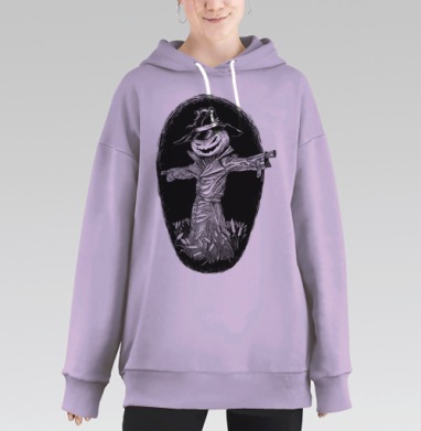 Сюрреалистичный арт с рыбаком и глазом, Hoodie Long Oversize Fiolet