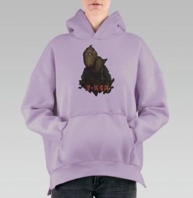 T-REX / Ти-Рекс, Hoodie Oversize Fiolet, утепленная