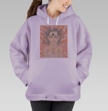 Таинственная мудрость и интуиция в образе девушки, Hoodie Oversize Fiolet