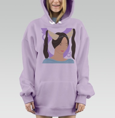Телец, Hoodie Mjhigh Dig Mel, Fiolet, утепленная