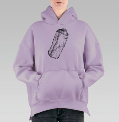 Tiredcan / Уставший баллончик, Hoodie Oversize Fiolet, утепленная
