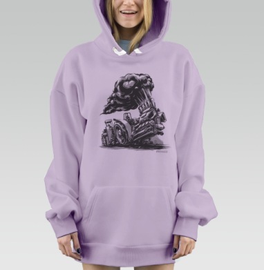 Трактор пуллинг, Hoodie Mjhigh Dig Mel, Fiolet, утепленная