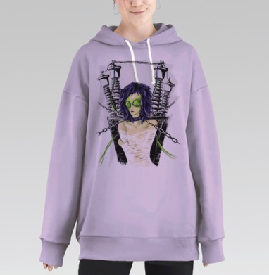 trapped / В ловушке, Hoodie Long Oversize Fiolet
