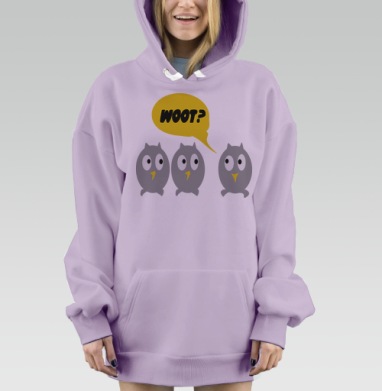 Три совенка, Hoodie Mjhigh Dig Mel, Fiolet, утепленная